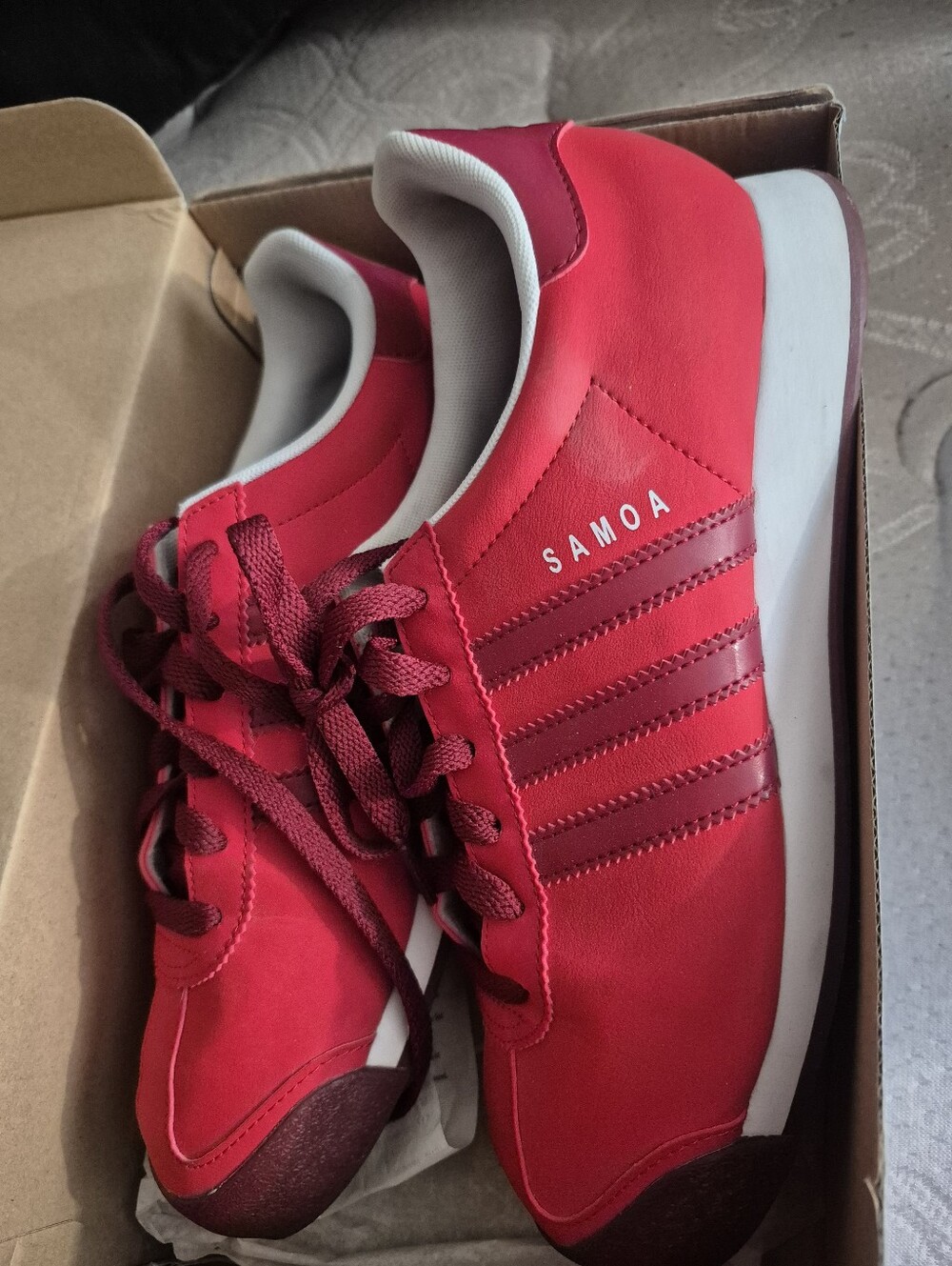 Adidas Samoa J Sneakers - Red and White